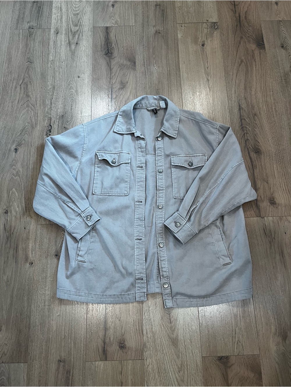 H&M Light Beige Denim Shirt Jacket